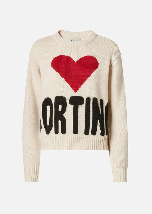 MAGLIONE KYLA IN LANA BIANCO CON JACQUARD CORTINA - KYLA002 / 00442I