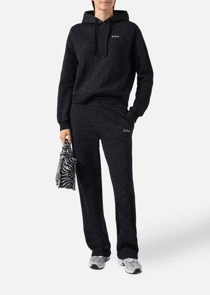 FELPA MINDY IN MISTO COTONE E LUREX NERO CON CAPPUCCIO -  MIND0007 / 00407I