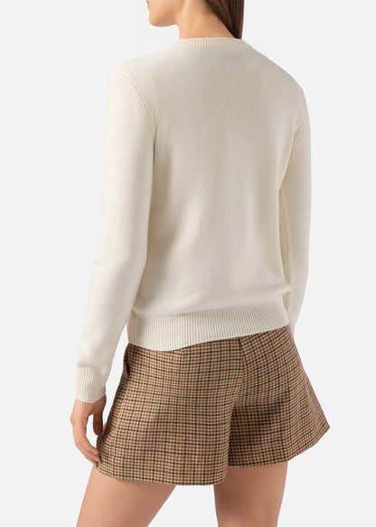 MAGLIONE NEW QUEEN IN MISTO CASHMESRE NERO CON JACQUARD LUREX BOLLICINE ADDICTED - QUE0010 / 04021I