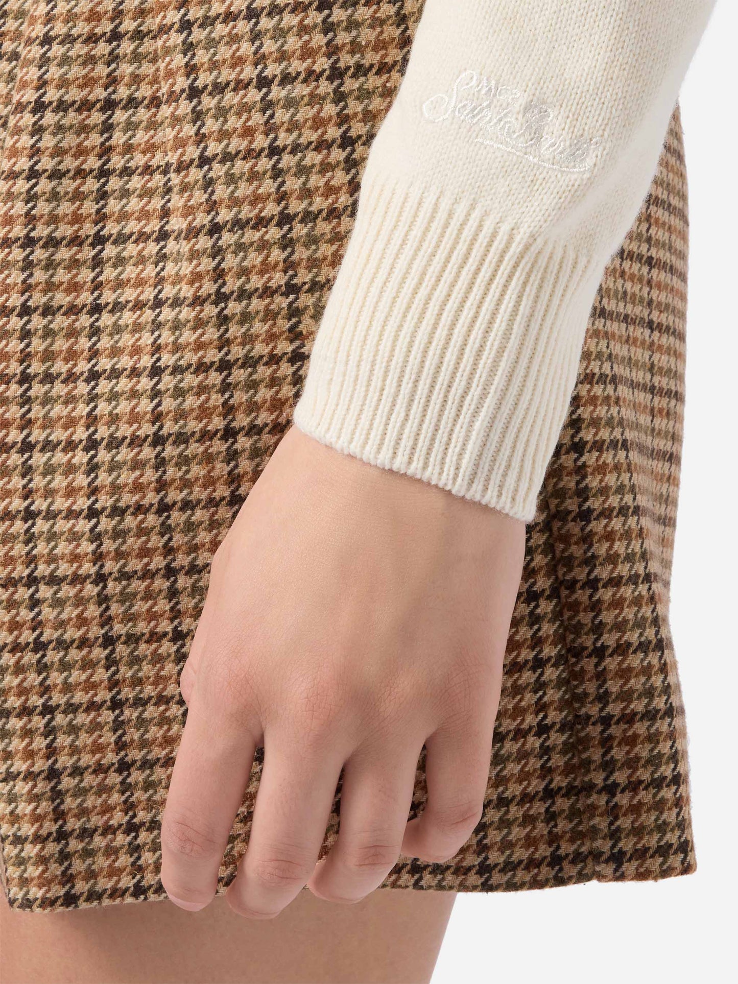 MAGLIONE NEW QUEEN IN MISTO CASHMESRE NERO CON JACQUARD LUREX BOLLICINE ADDICTED - QUE0010 / 04021I