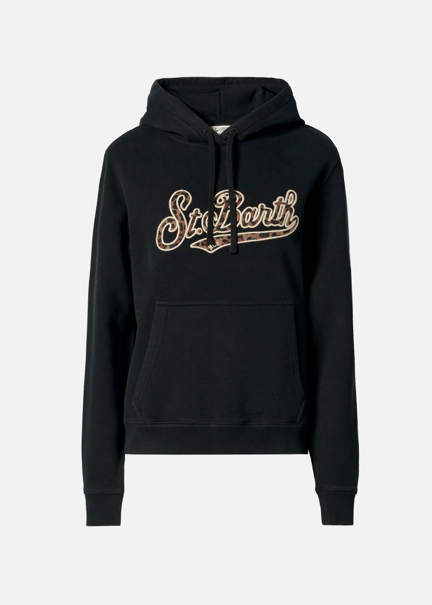 FELPA VIRGINIA IN COTONE NERO CON RICAMO ANIMALIER St. Barth - VRG0001 / 01070I