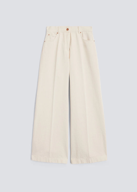 PANTALONE A VITA ALTA IN DENIM - 0160G371